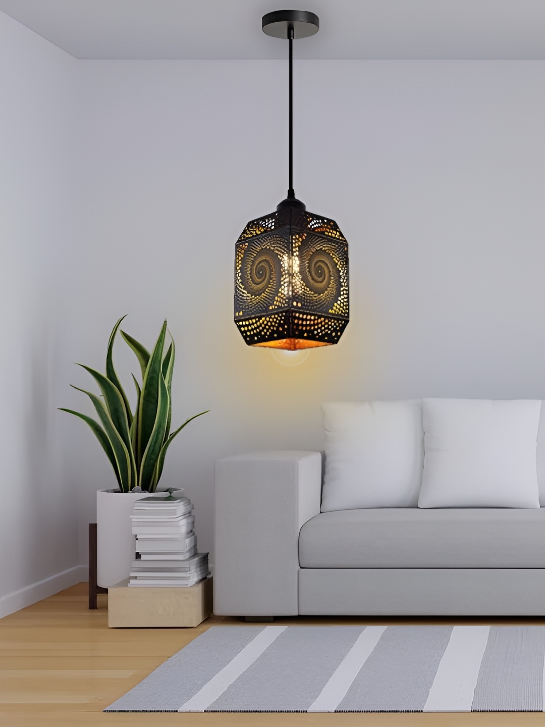 

GAUVIK Black Printed Ceiling Lamp