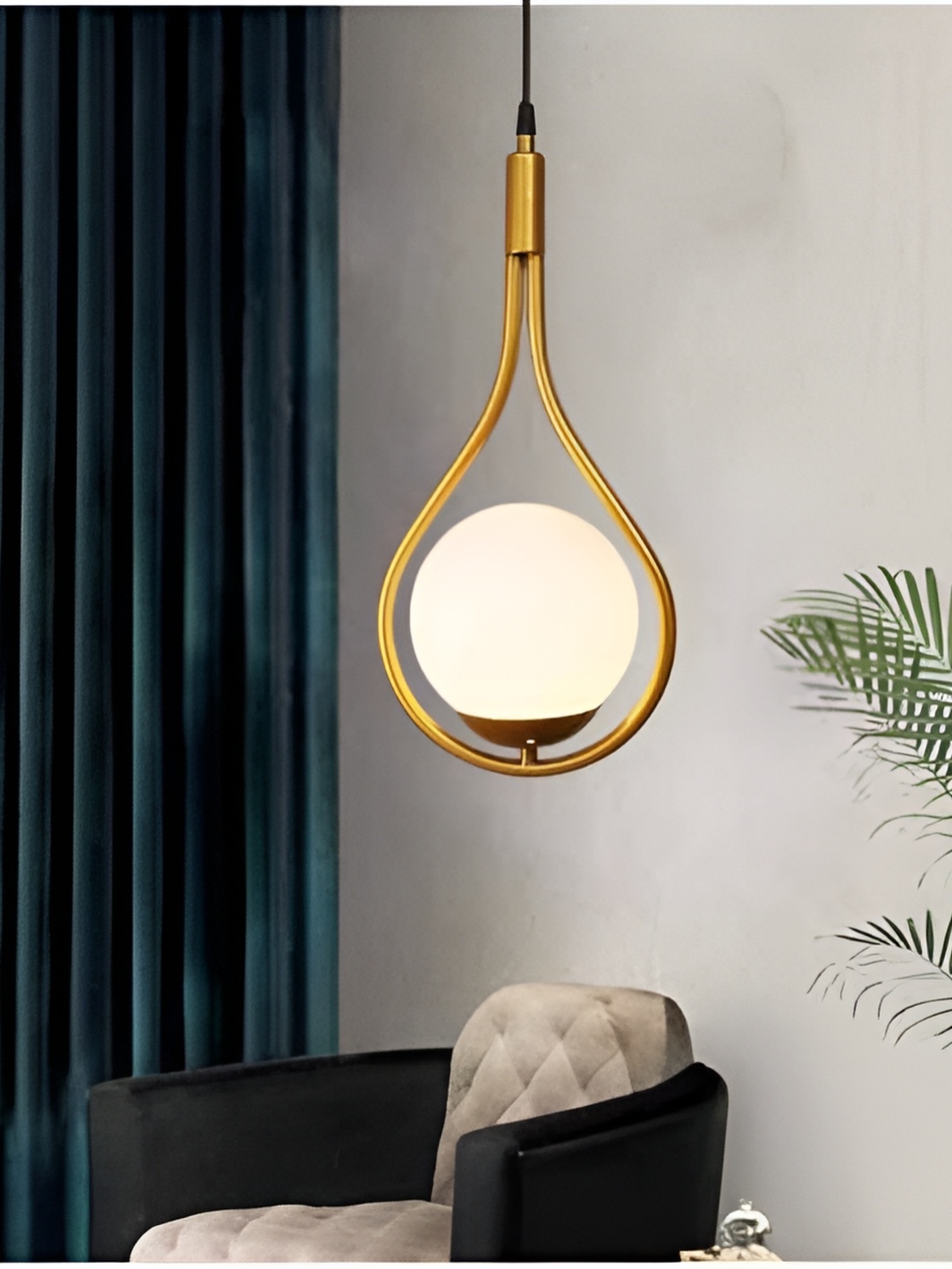 

GAUVIK Gold-Toned Glass Ceiling Lamp