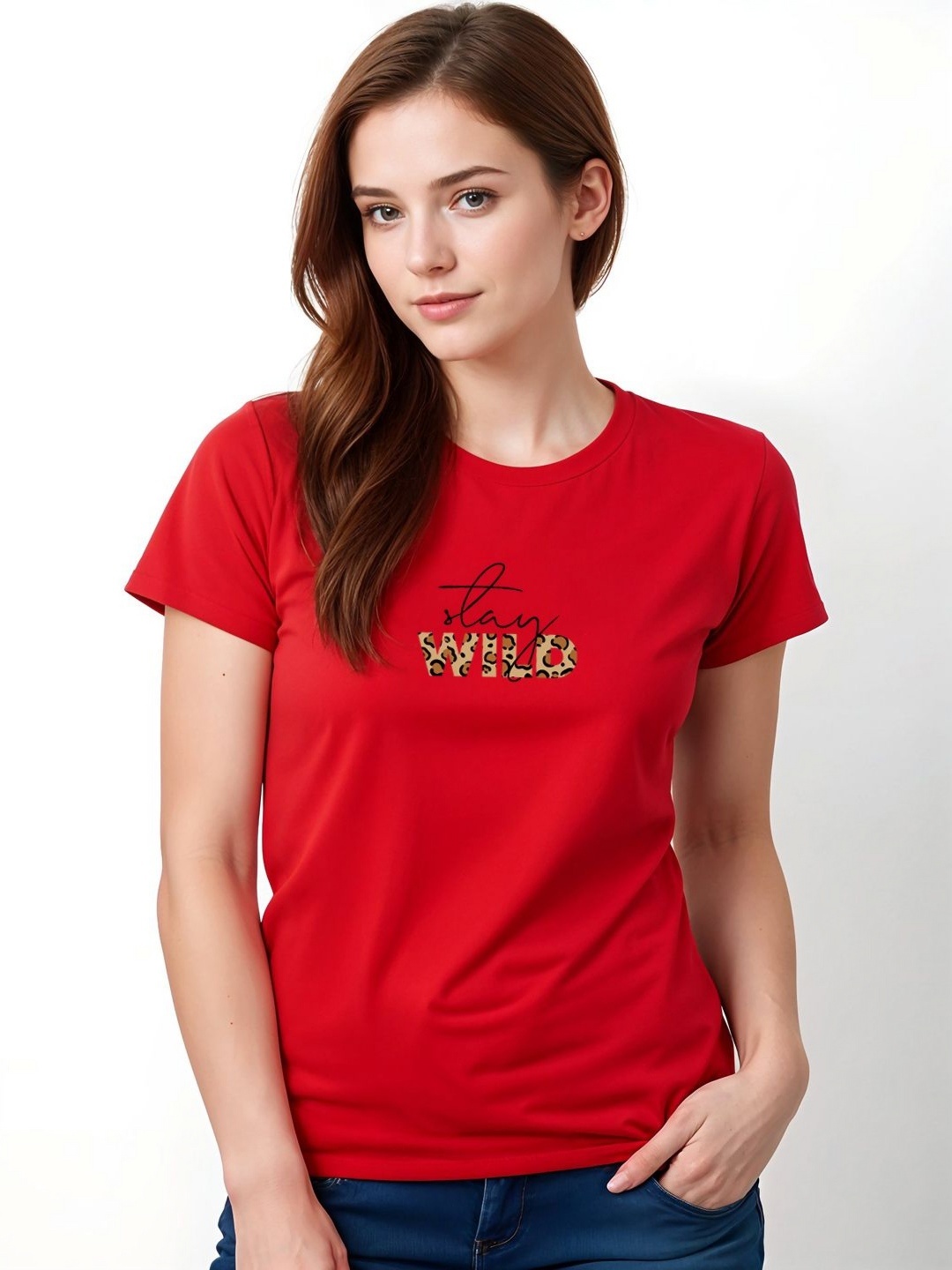 

DressBerry Women Typography Printed T-shirt, Red