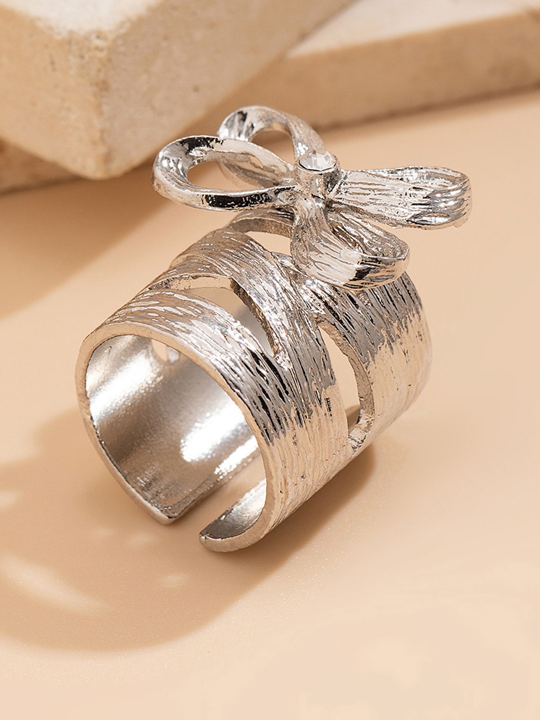 

LULU & SKY Silver-Plated Adjustable Finger Ring