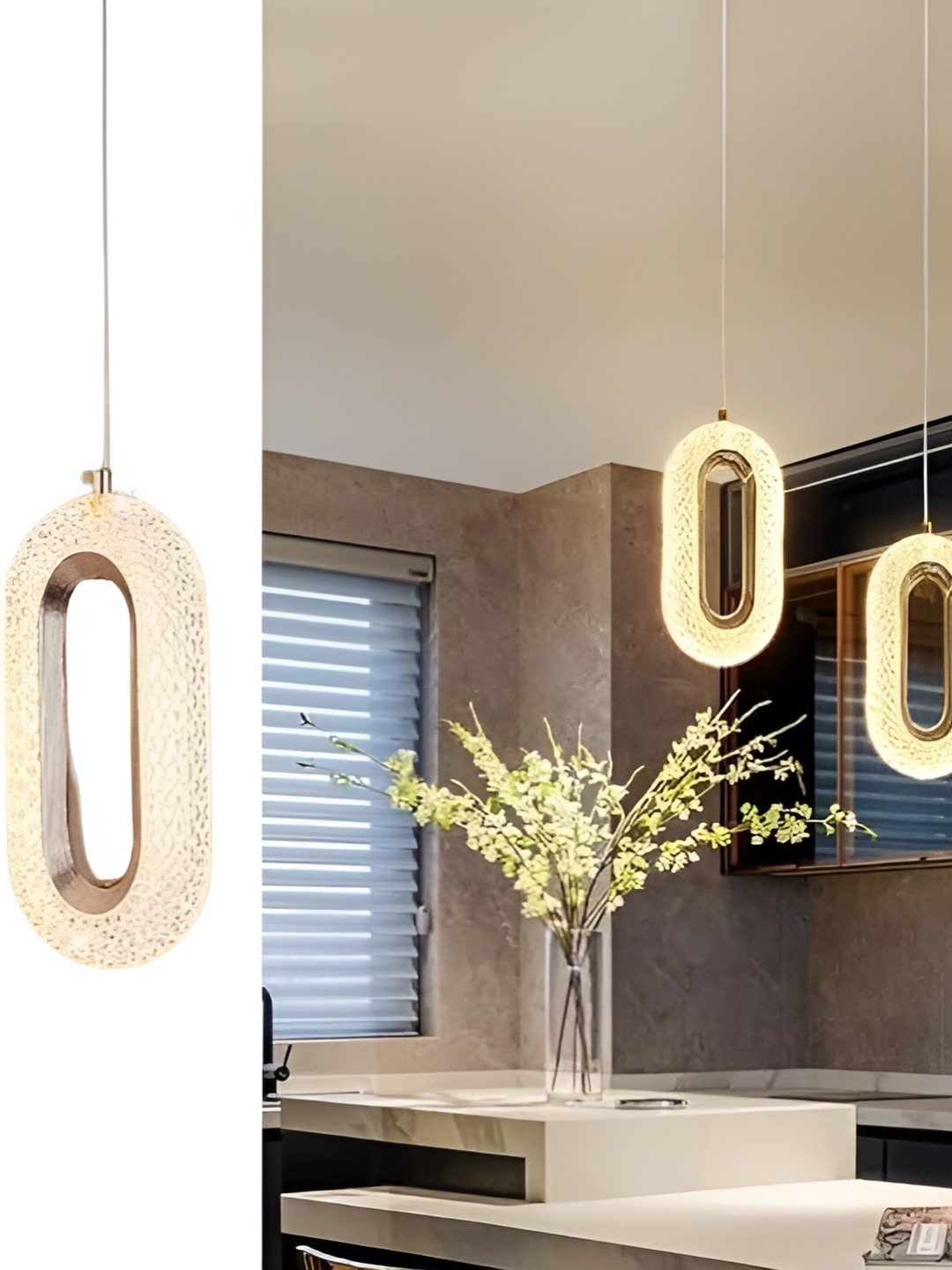 

GAUVIK Gold-Toned Textured Contemporary Ceiling Lamp