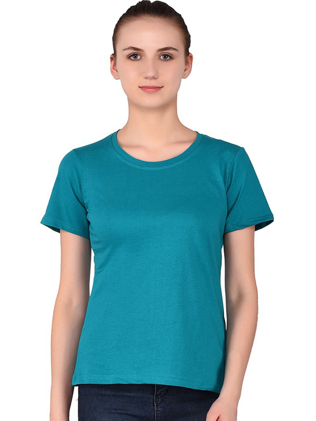 

BEYOU FASHION Women Pockets Slim Fit T-shirt, Green
