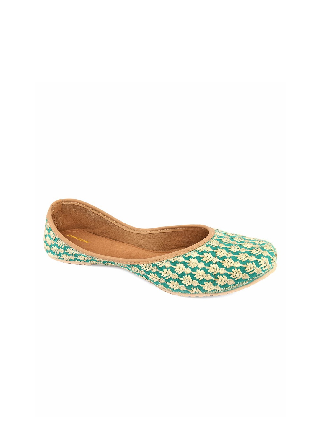 

Anouk Women Embellished Ethnic Mojaris with Embroidered Flats, Green