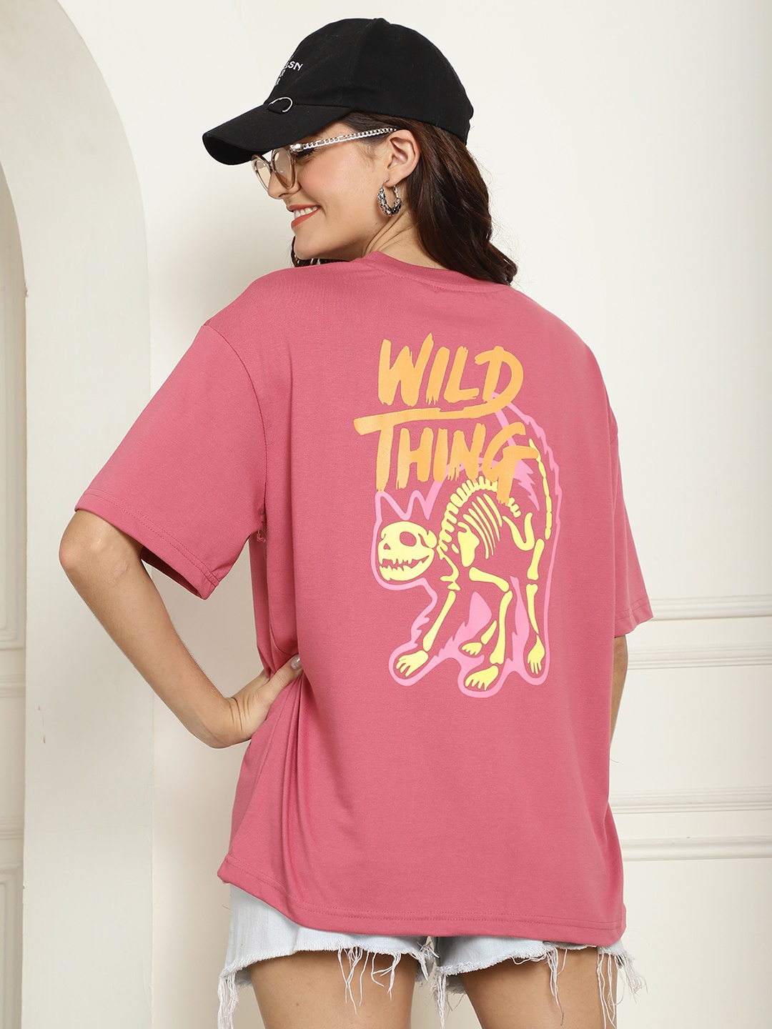 

Metronaut Women Printed T-shirt, Pink