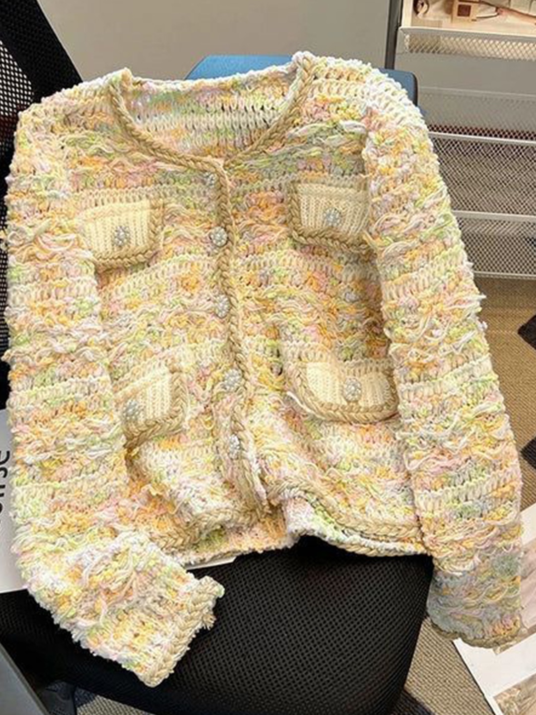 

PANKH Women Woollen Cardigan, Yellow