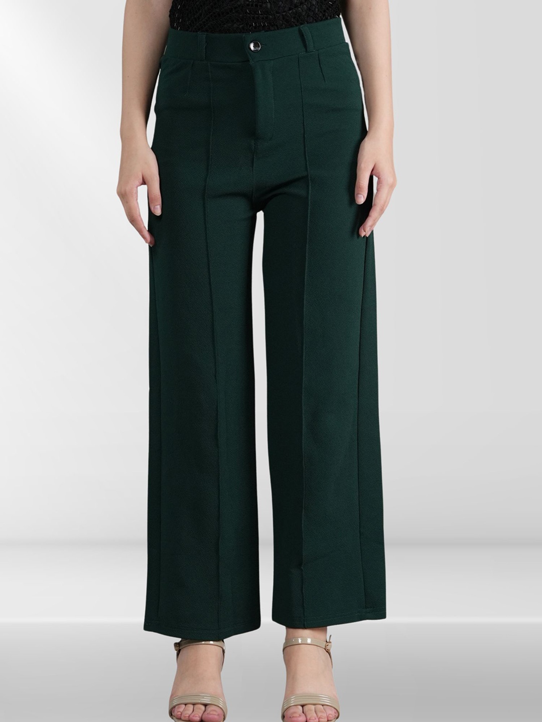 

Belfry Women Straight Fit High-Rise Pleated Trousers, Green