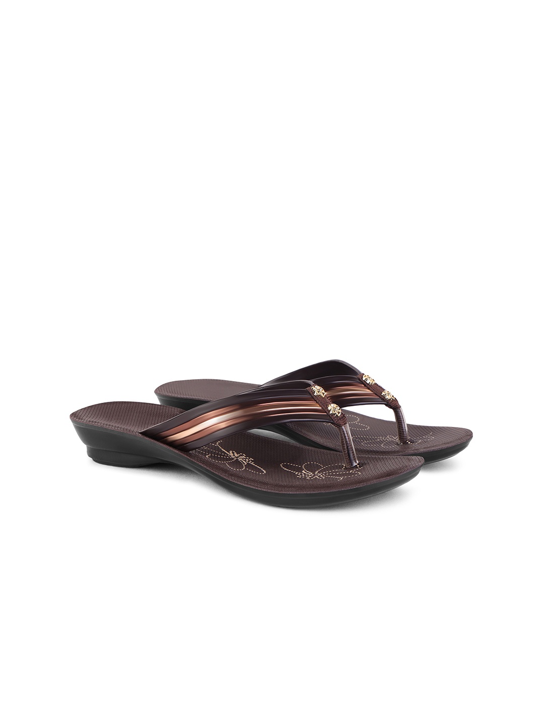 

PENNEN Women Thong Flip-Flops, Brown