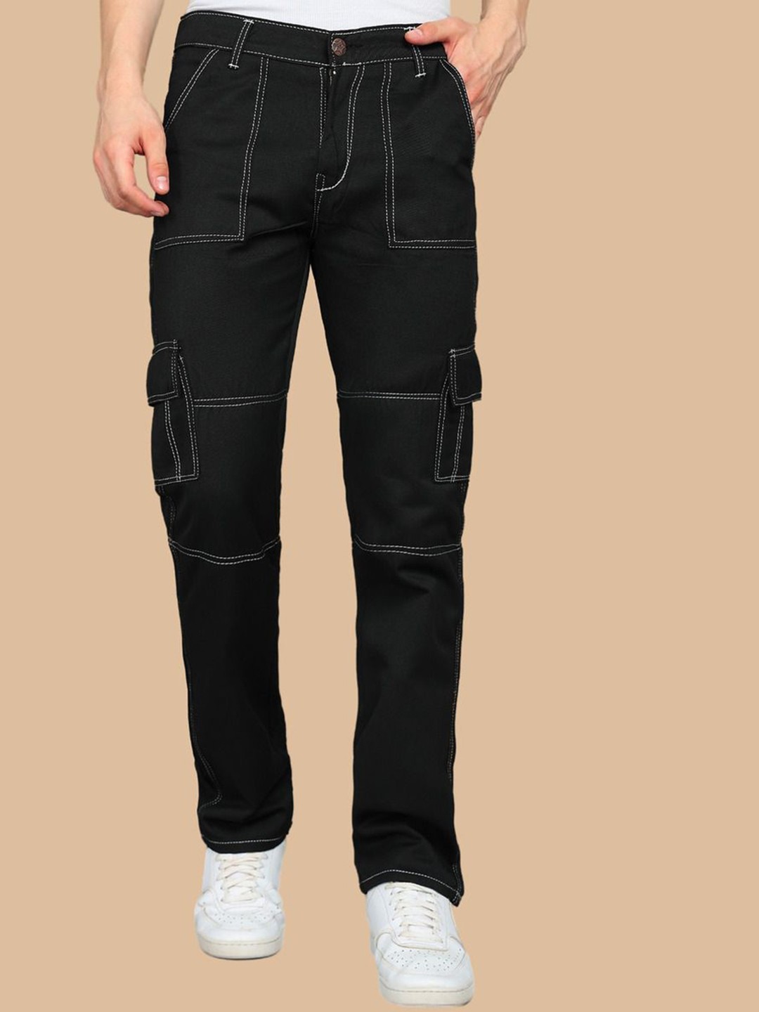 

COMFITS Men Classic Low Distress Stretchable Jeans, Black