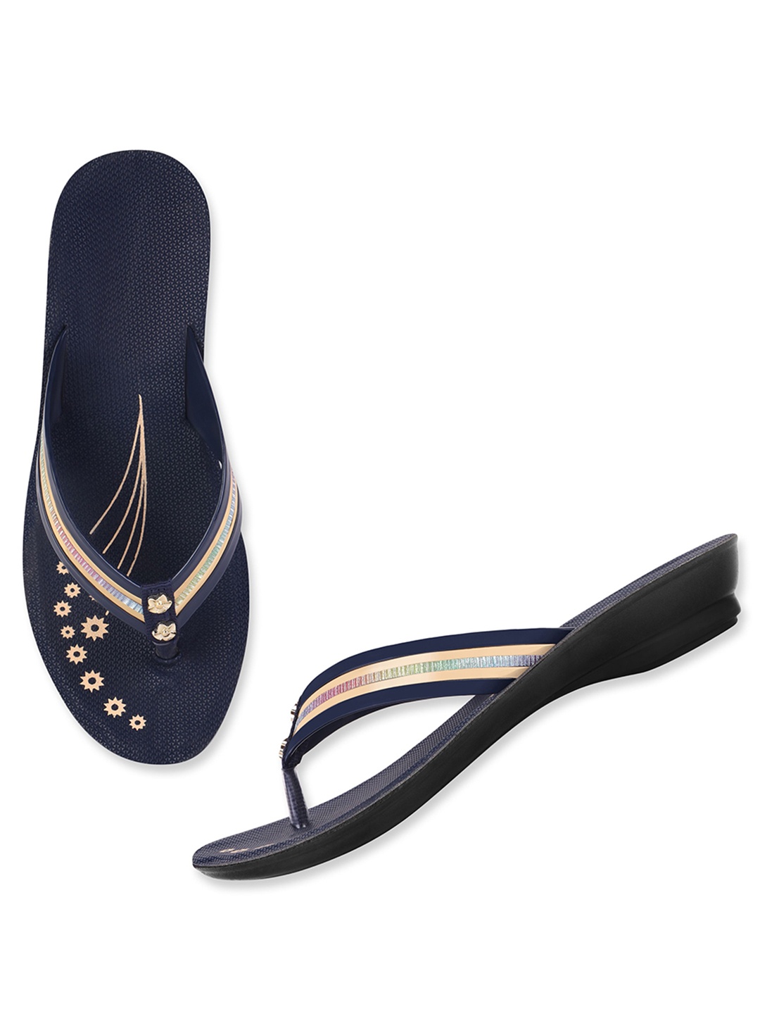 

PENNEN Women Printed Open Toe Flats, Blue