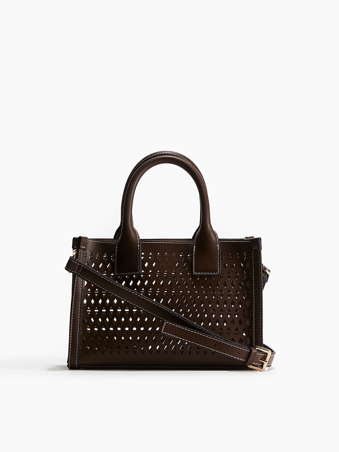 

H&M Perforated Crossbody Bag, Brown
