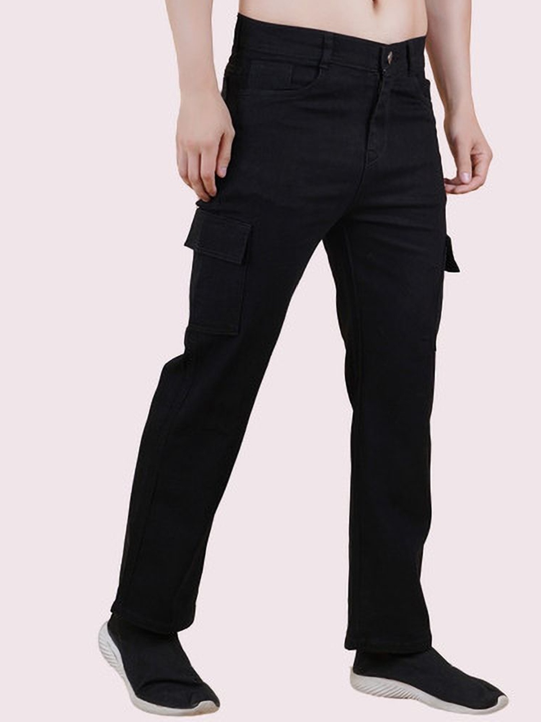 

COMFITS Men Classic Low Distress Stretchable Jeans, Black