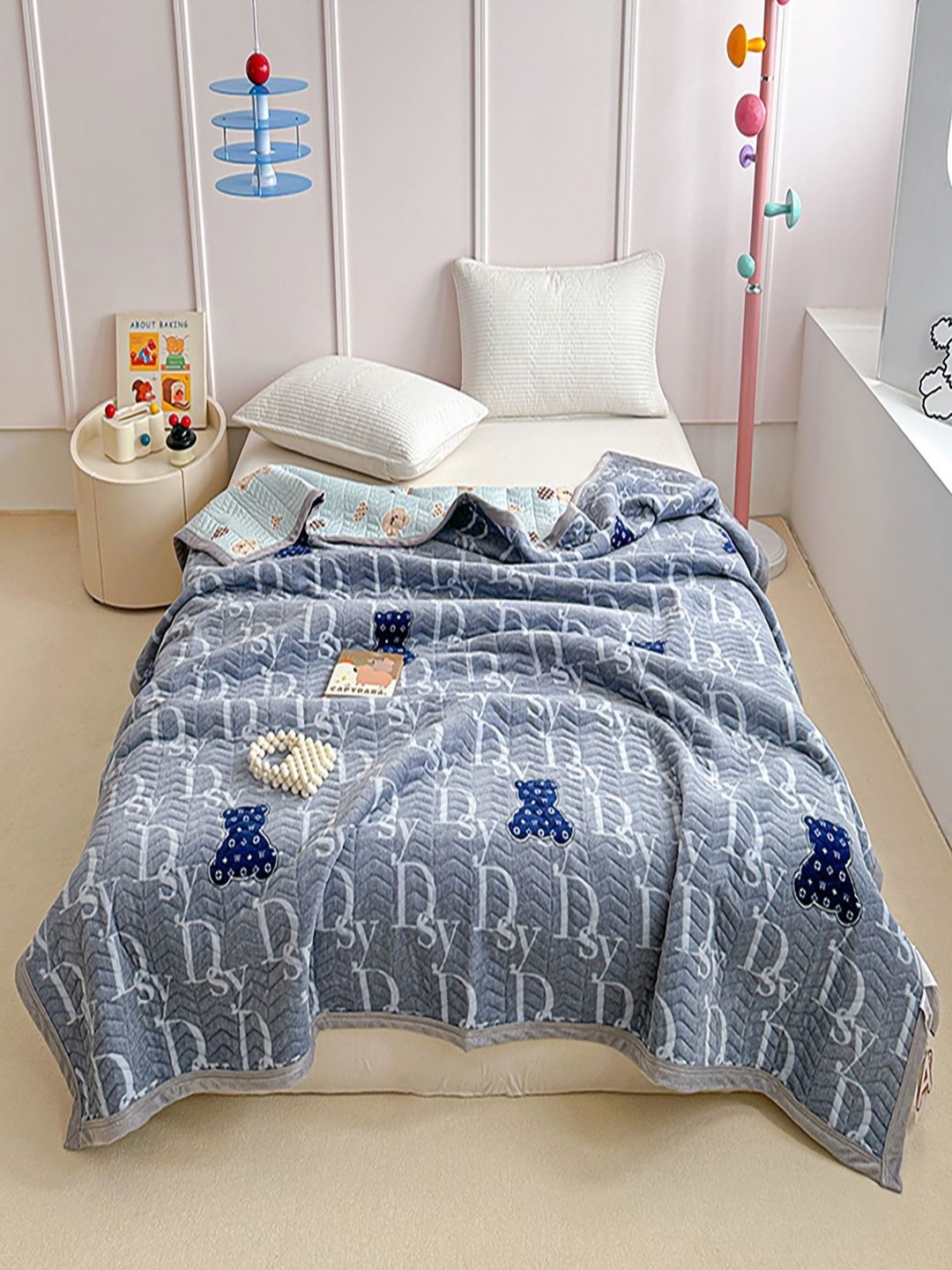 

JC HOME Unisex Multi Blankets Quilts and Dohars, Blue
