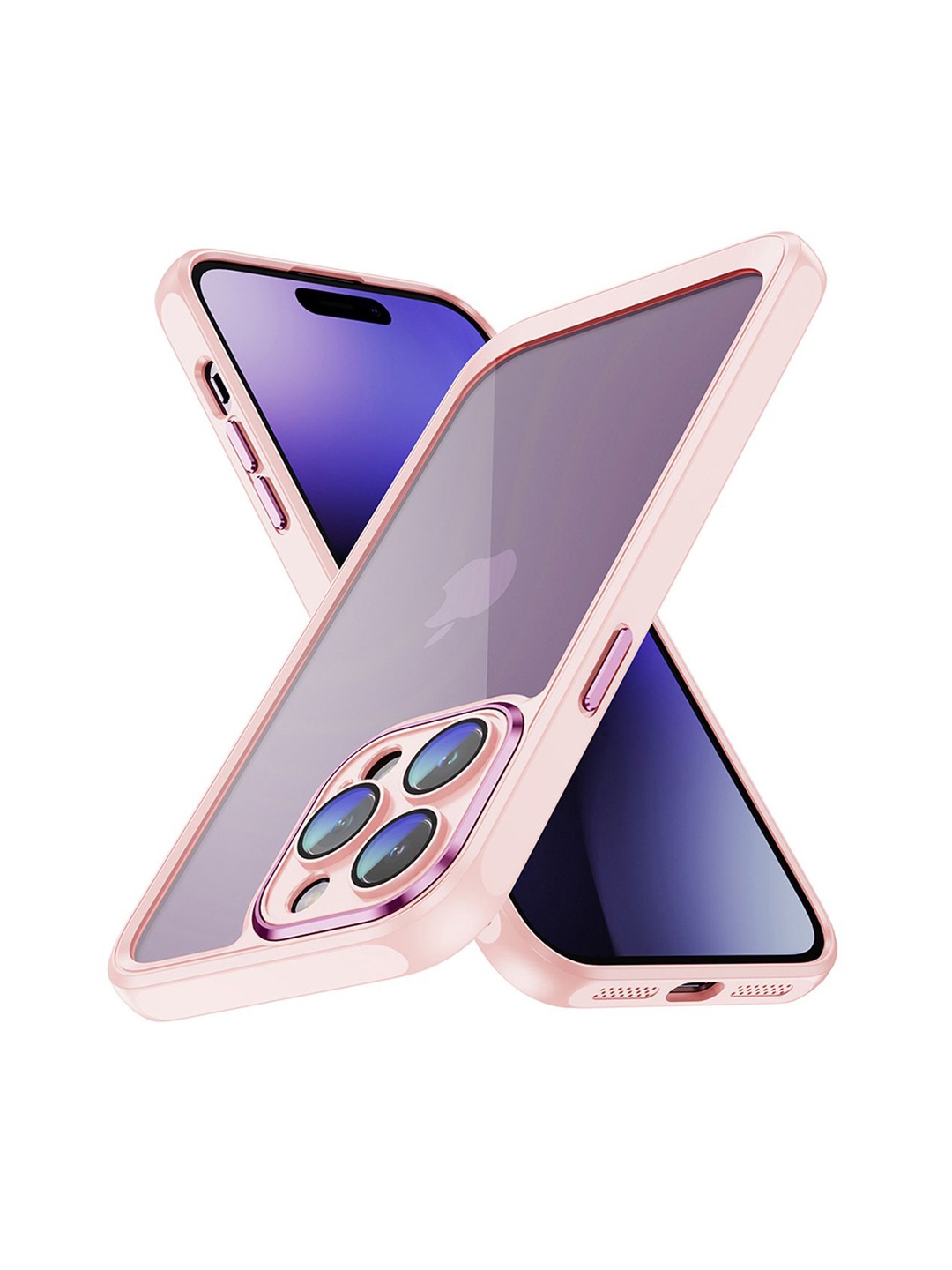 

QRIOH Solid Printed iPhone 15 Pro Max Back Case Mobile Accessories, Peach