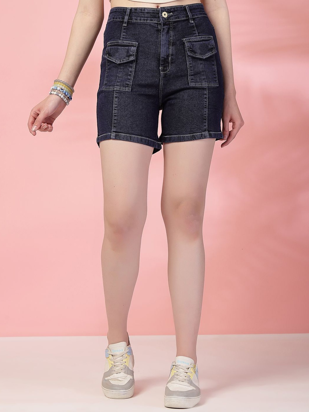 

The Roadster Lifestyle Co. Denim Straight Fit Shorts, Navy blue