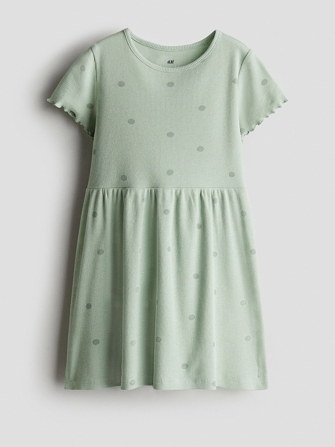 

H&M Ribbed Jersey Dress, Green