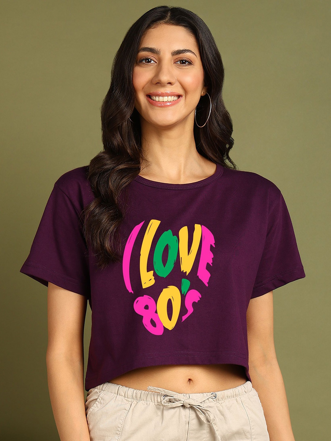 

Moda Rapido Women Printed Drop-Shoulder Sleeves Bio Finish T-shirt, Purple