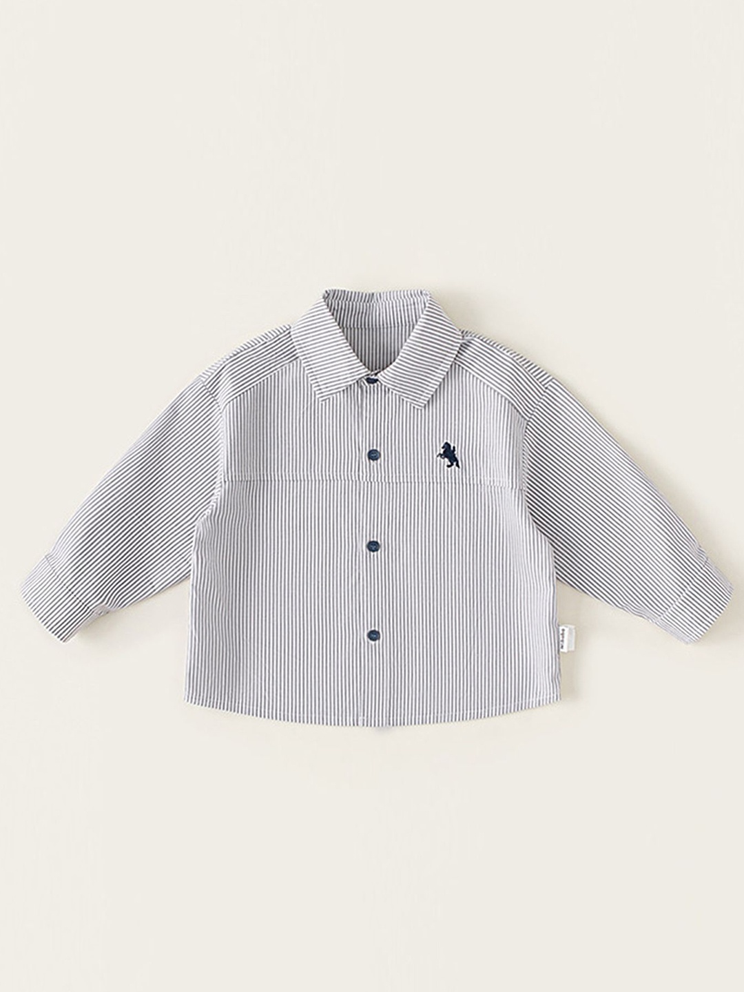 

LULU & SKY Girls Opaque Striped Casual Shirt, Grey