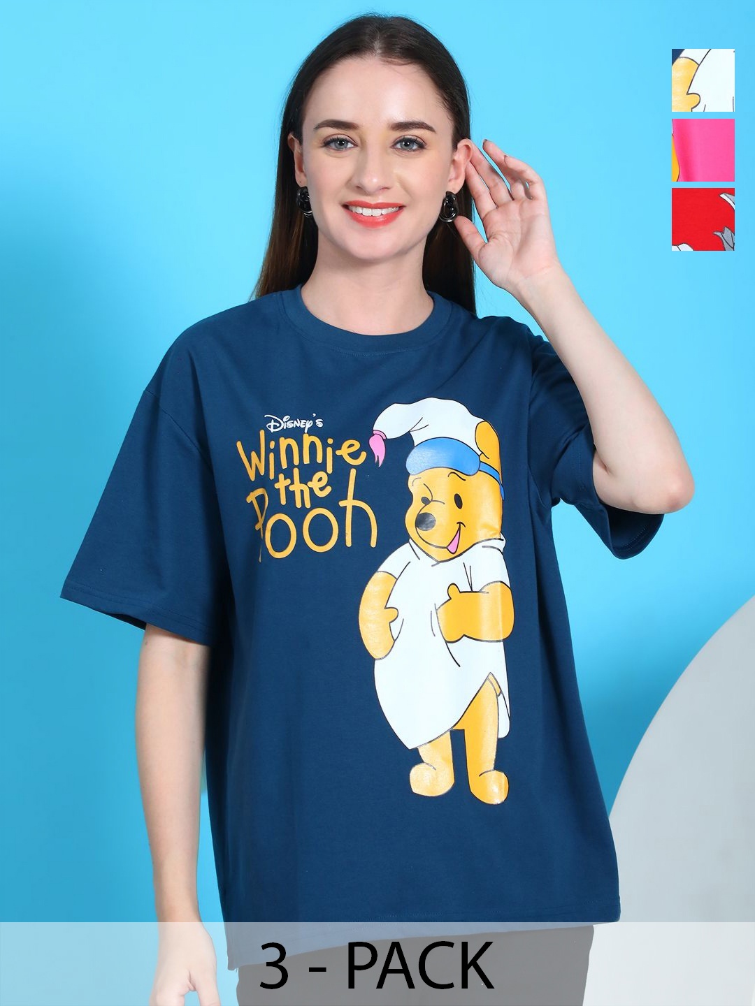 

Dreambe Women 3 Wonder Woman Printed Applique T-shirt, Multi