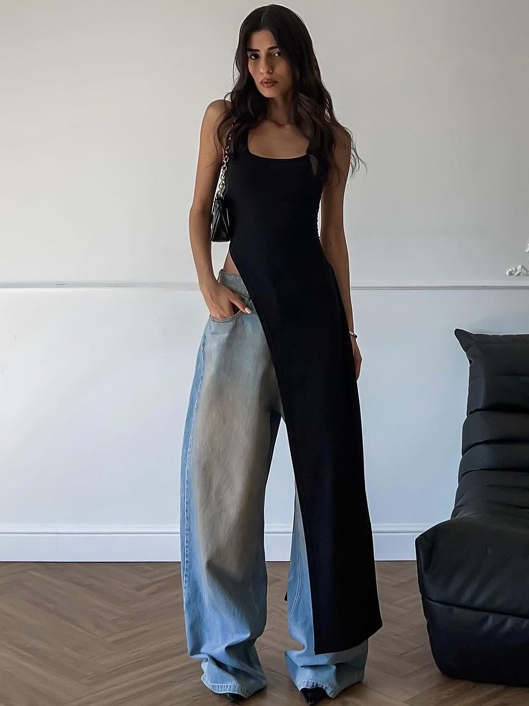 

StyleCast x Revolte Solid Maxi Top, Black