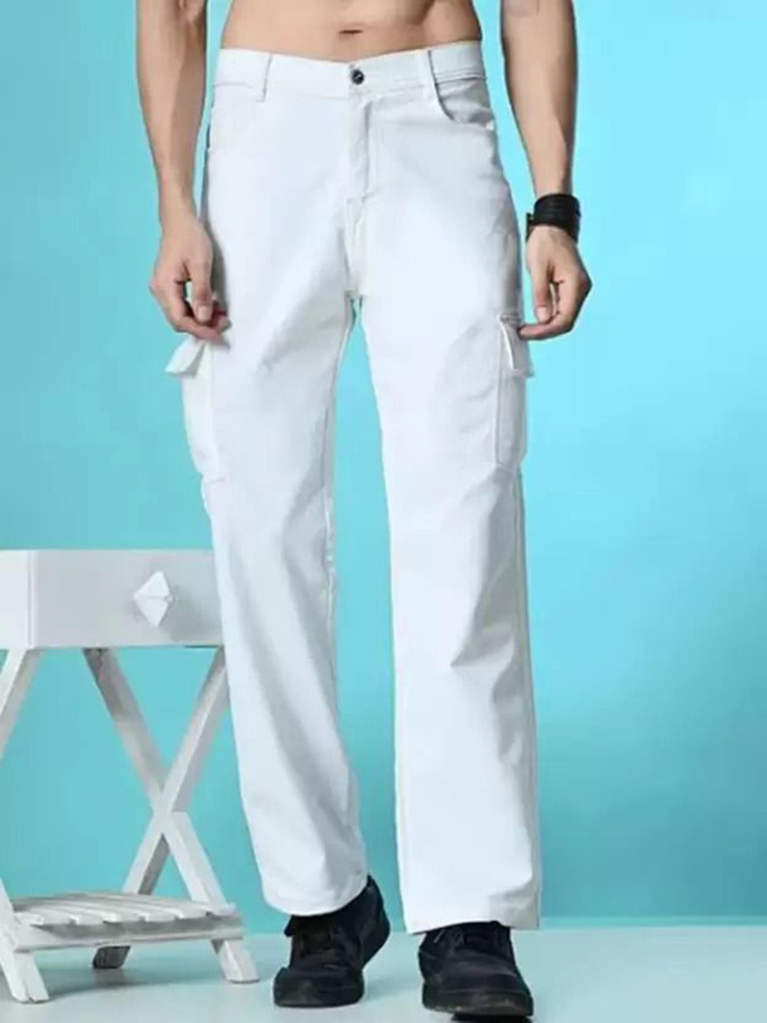 

COMFITS Men Classic Highly Distressed Stretchable Jeans, White