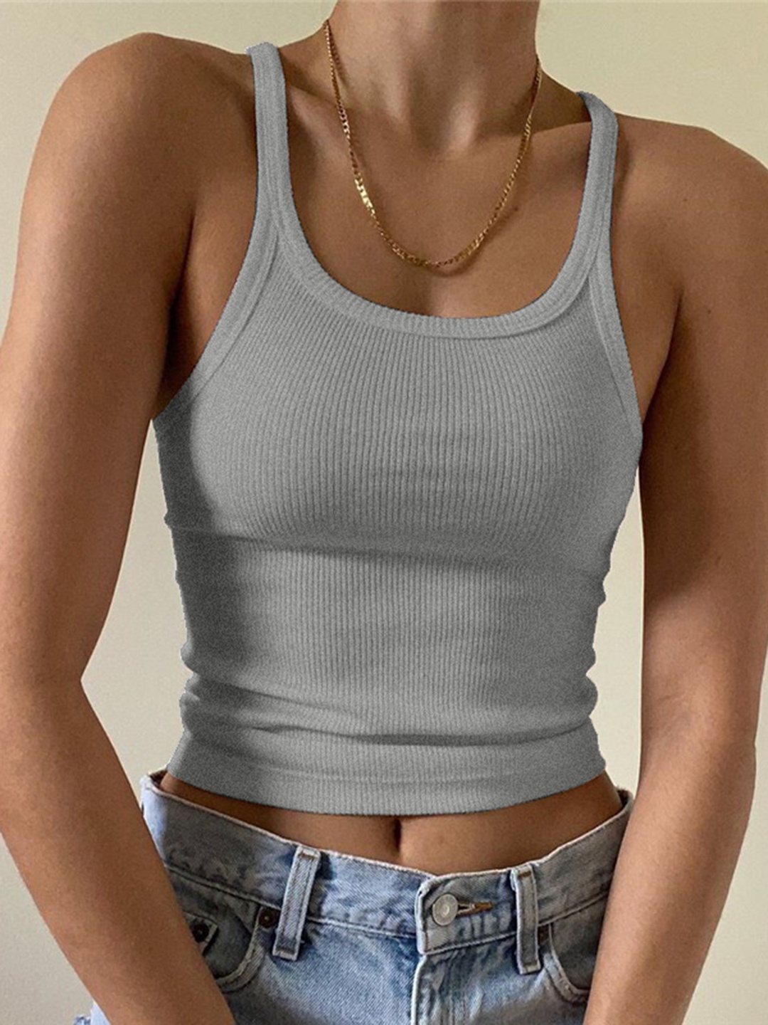 

StyleCast x Revolte Women Fitted Tank Top, Grey