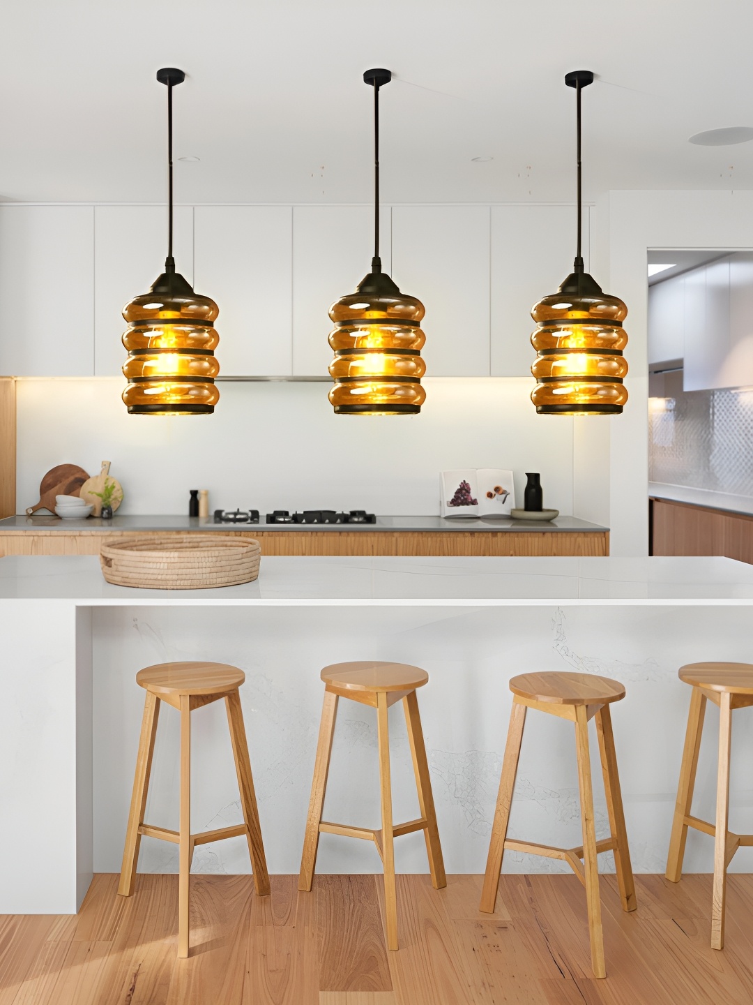 

GAUVIK Black Glass Ceiling Lamp