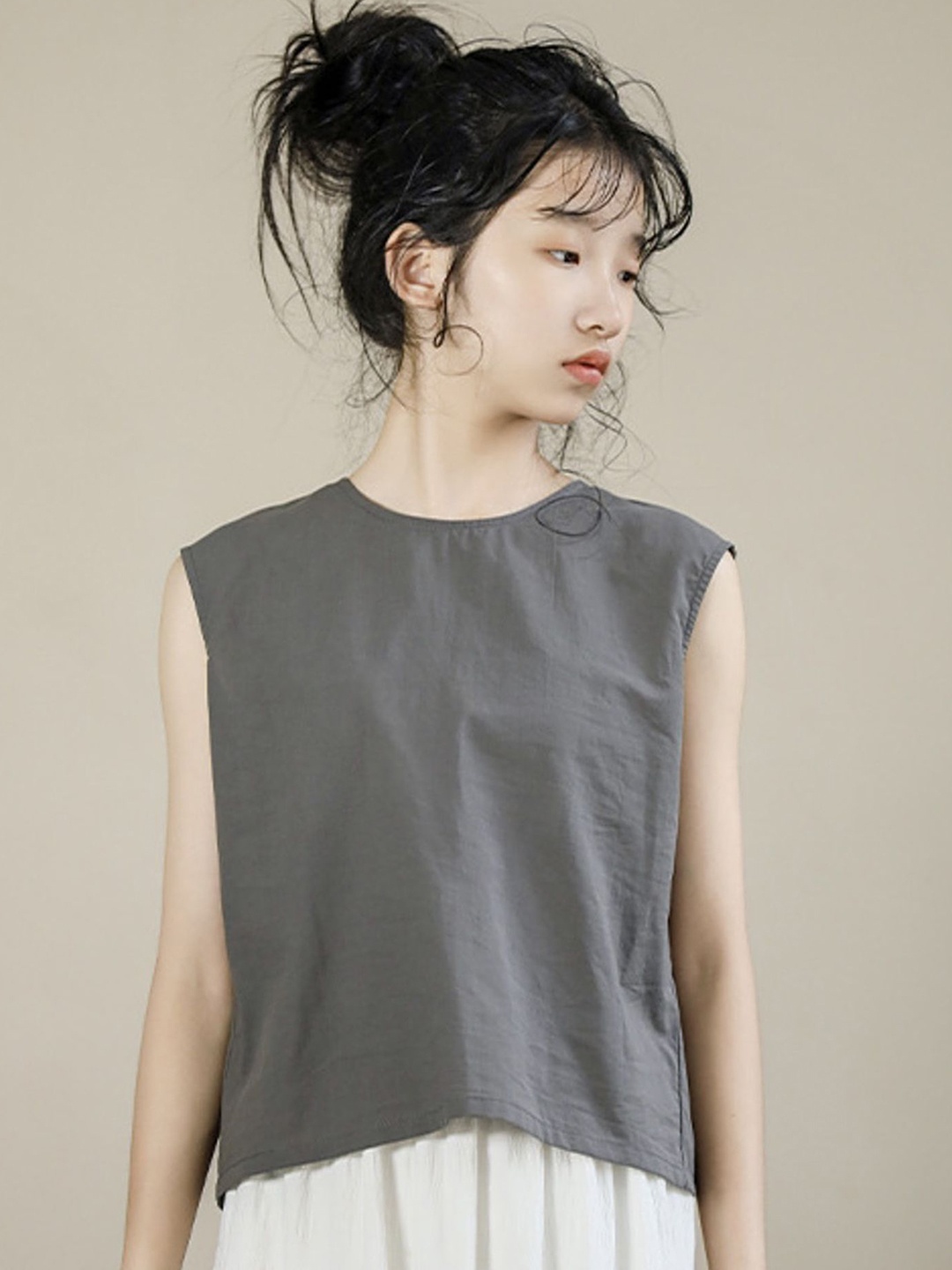 

LULU & SKY Cotton Boxy Top, Grey