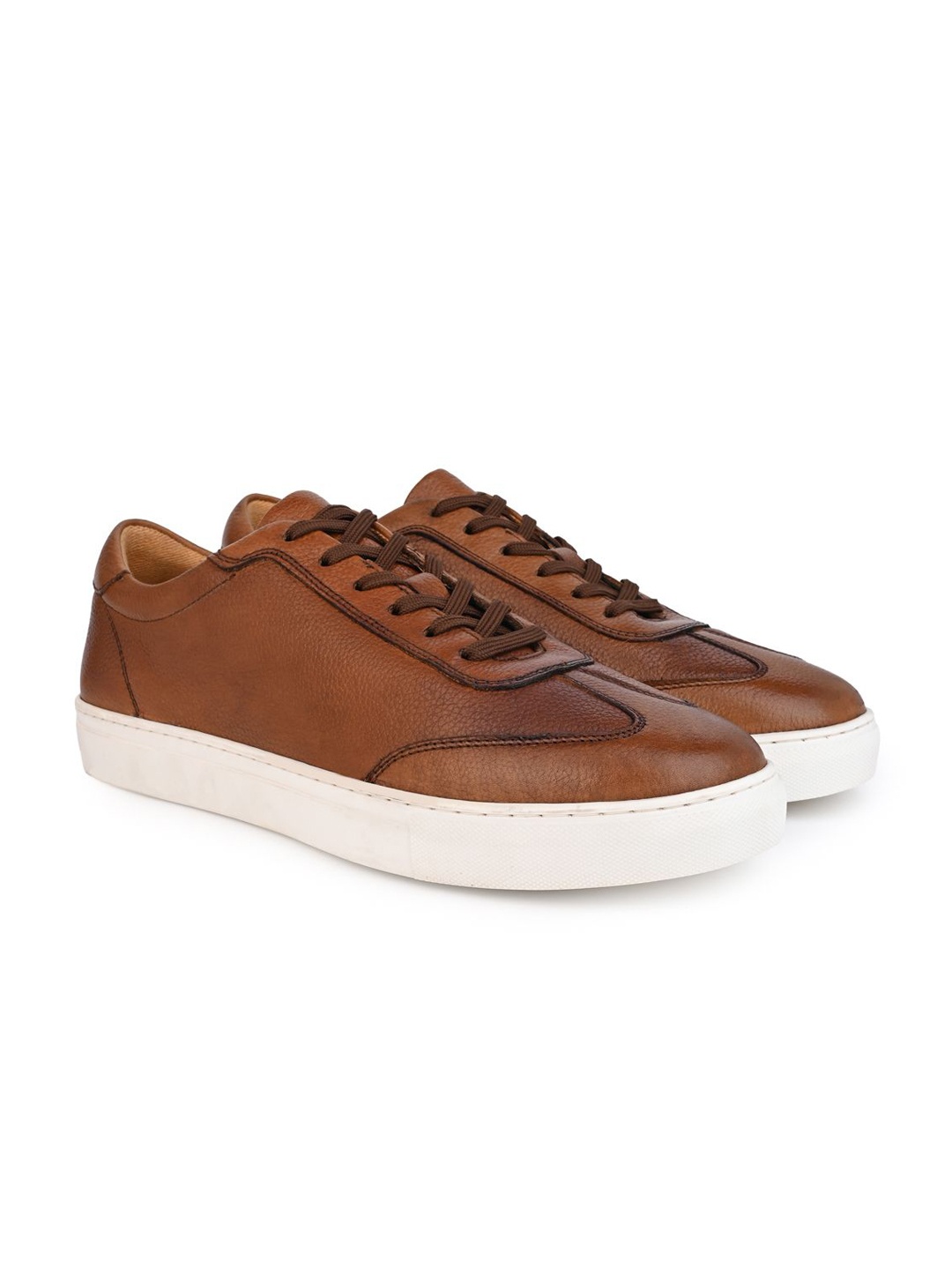 

Alberto Torresi Men Leather Sneakers, Tan