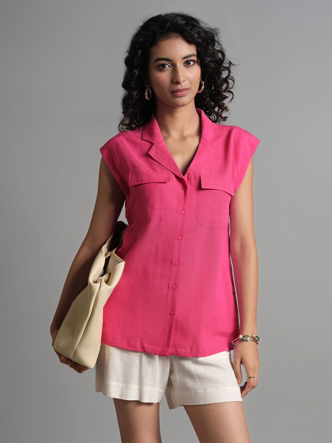 

AND Shirt Style Top, Pink