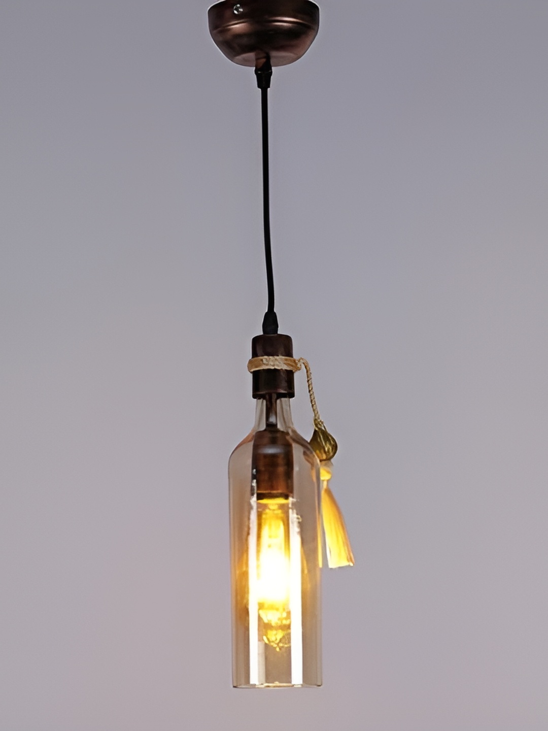

GAUVIK Black & Transparent Glass Ceiling Lamp