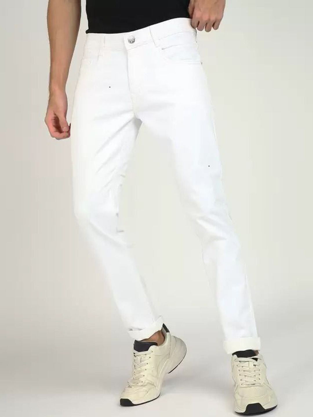 

COMFITS Men Classic Highly Distressed Stretchable Jeans, White