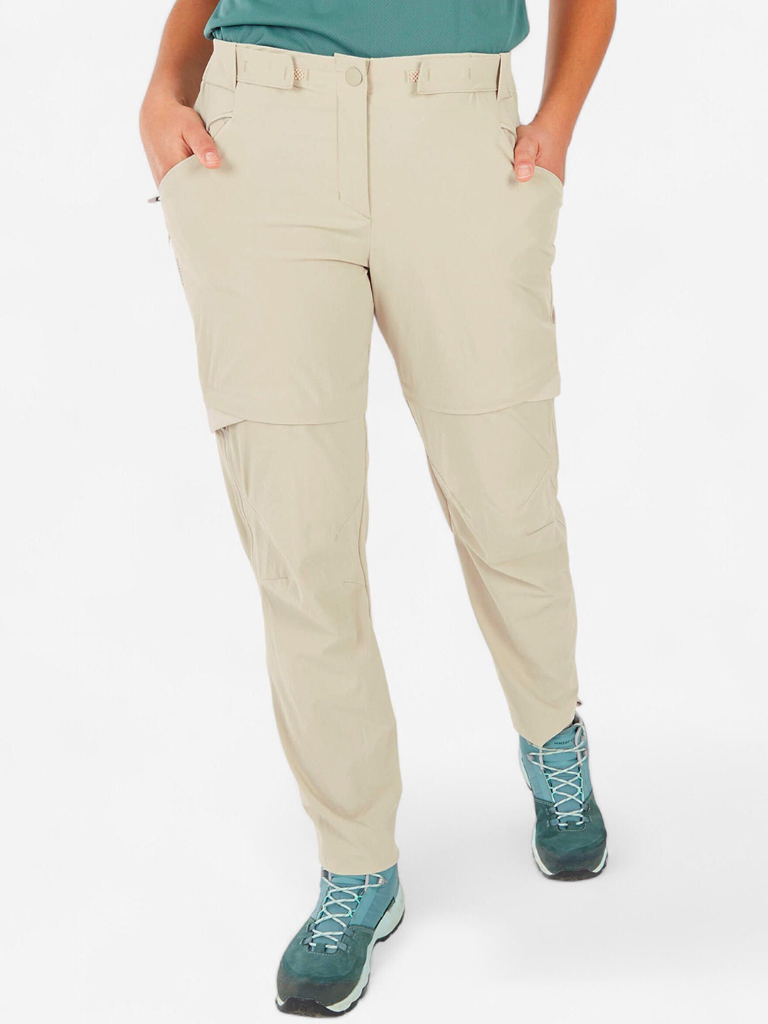 

Quechua By Decathlon Womens Modular Mountain Walking Trousers - MH500 -, Beige