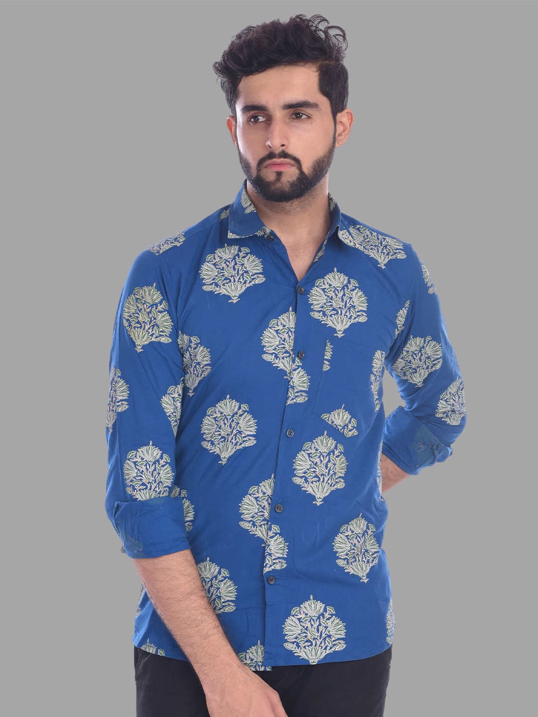 

HANDICRAFT PALACE Men Opaque Printed Casual Shirt, Blue