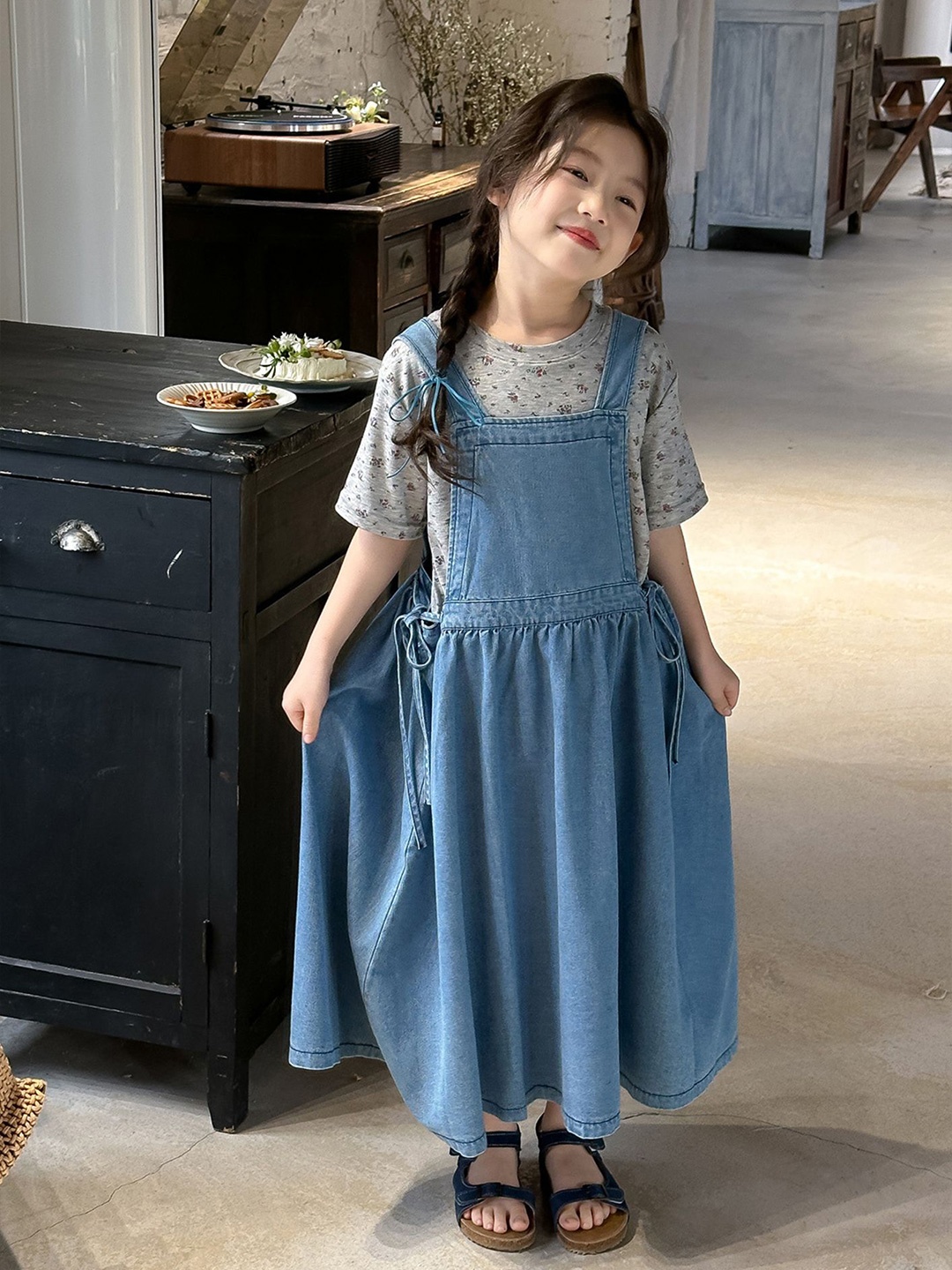 

LULU & SKY Pinafore Dress, Blue