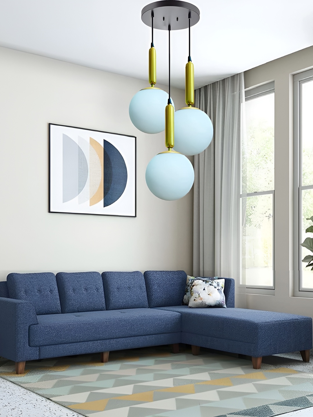 

GAUVIK Gold-Toned Glass Ceiling Lamp