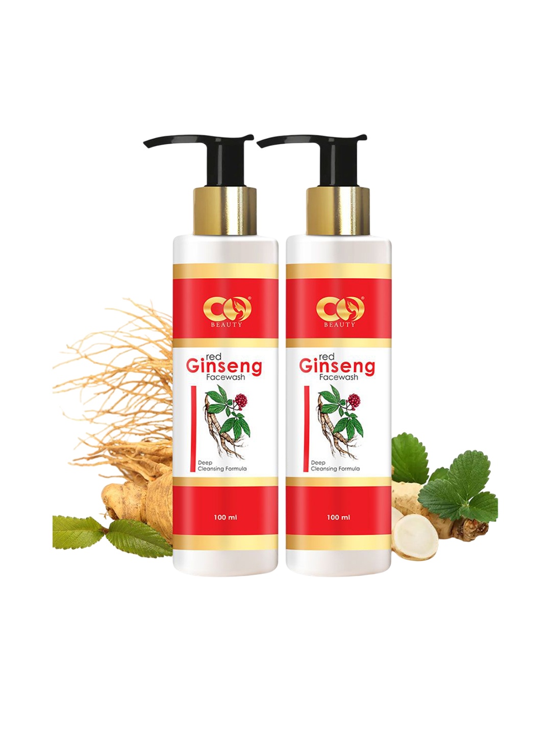 

CO BEAUTY Set Of 2 Red Ginseng Face Wash For Deep Cleansing - 100 ml Each, White