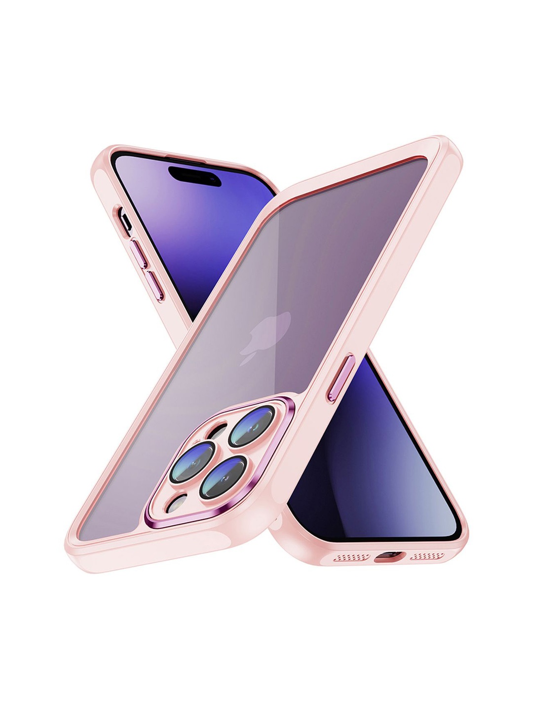 

QRIOH Solid Printed iPhone 14 Pro Back Case Mobile Accessories, Peach
