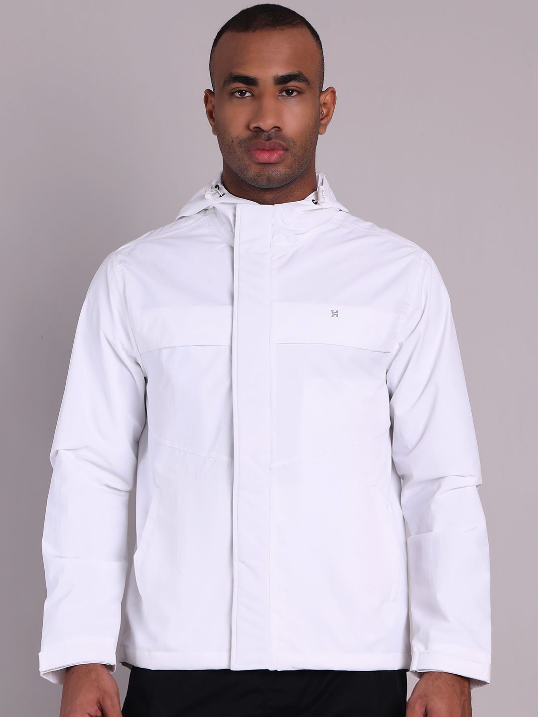 

HOUSE OF VEDAS Waterproof Hooded Rain Jacket, White