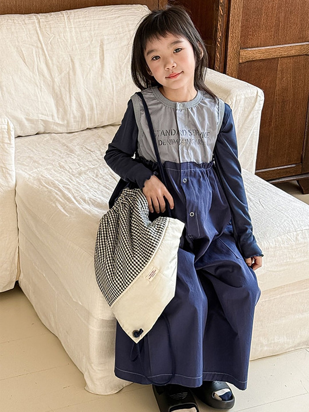 

LULU & SKY Girls Basic Jumpsuit, Blue