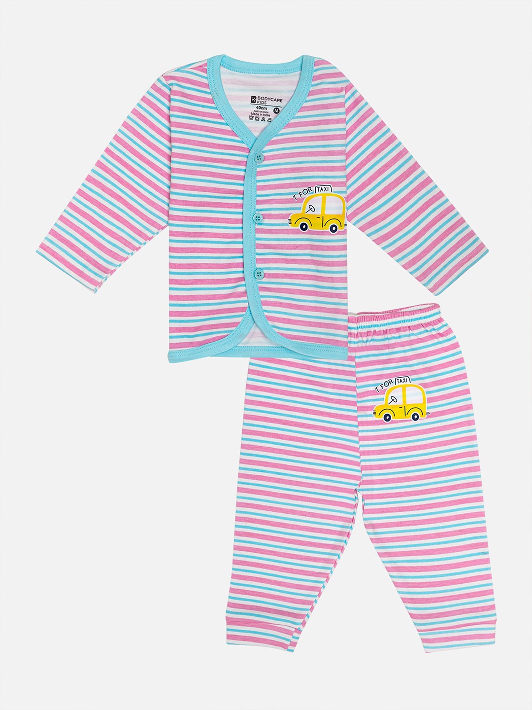 

Bodycare Kids Unisex Kids Striped Shirt with Trousers, Pink