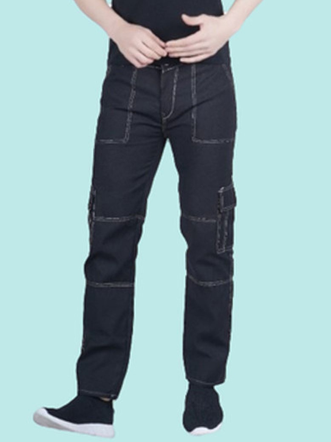 

COMFITS Men Classic Highly Distressed Stretchable Jeans, Black