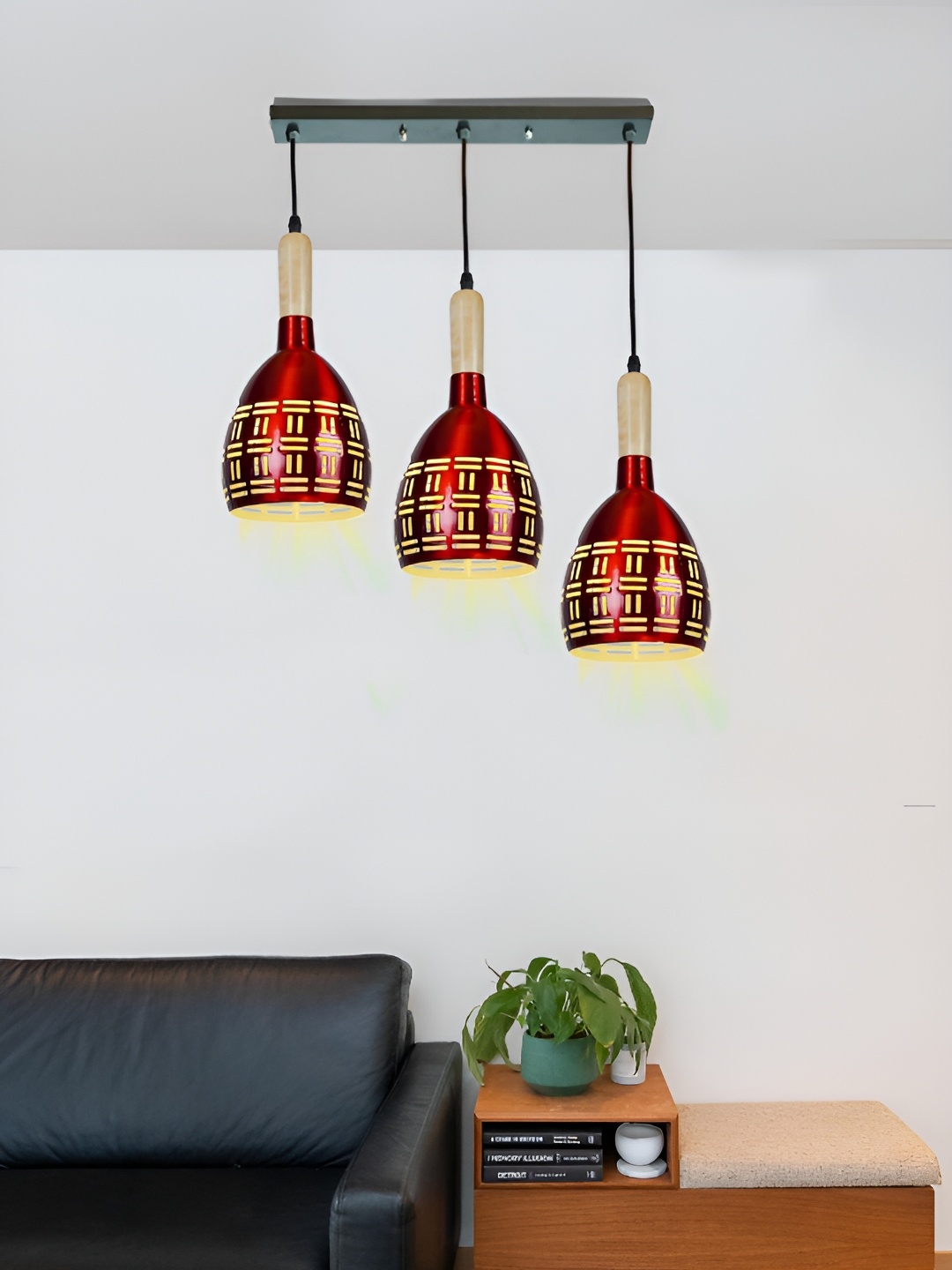 

GAUVIK Maroon Printed Aluminium Ceiling Lamp