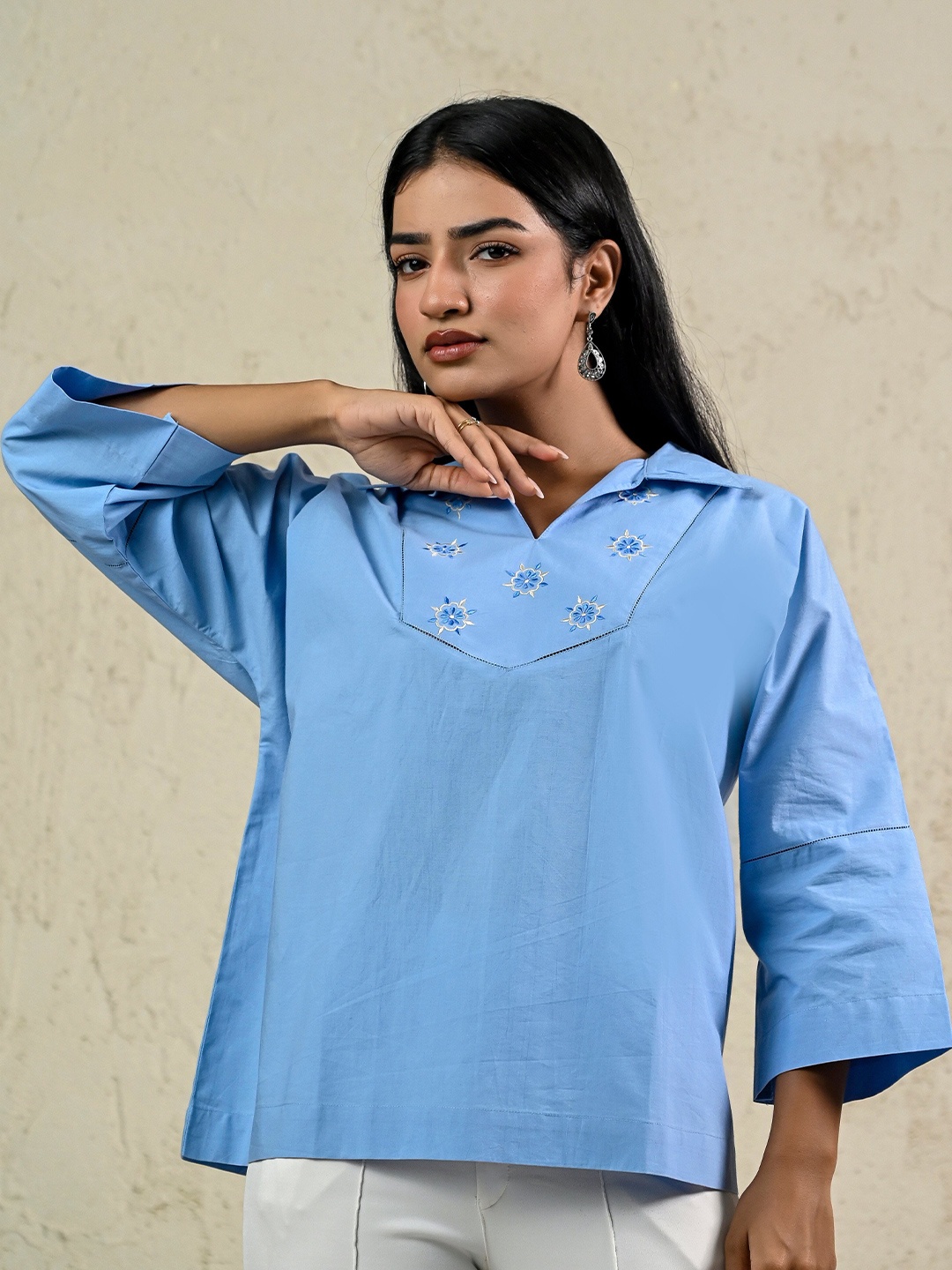 

INAAYA JAIPUR Cotton Top, Blue