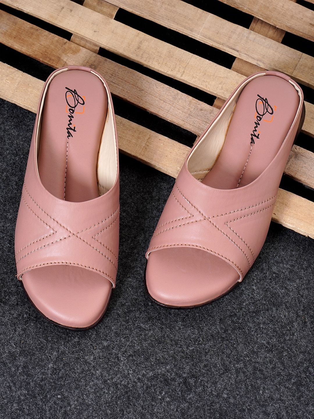 

Beeone Women Open Toe Flats, Pink