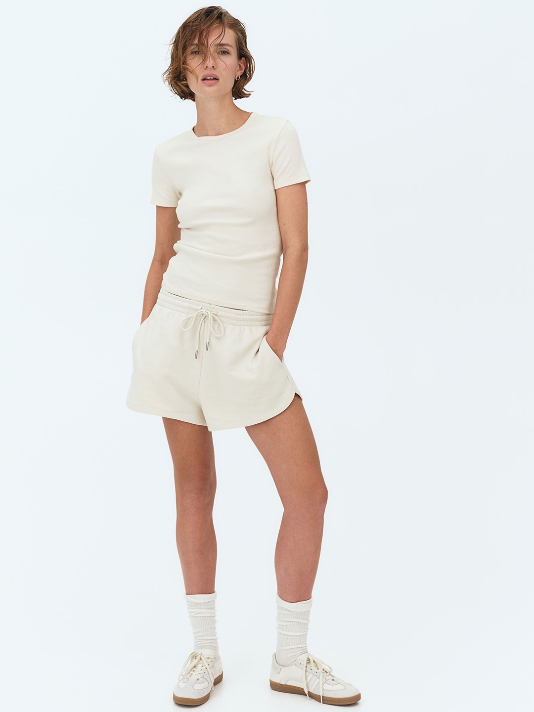 

H&M Sweatshirt Shorts, Beige