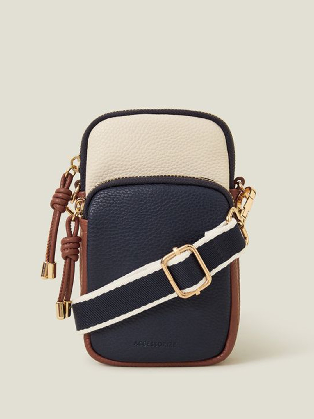 

Accessorize Colourblocked PU Shopper Sling Bag with Tasselled, Multi