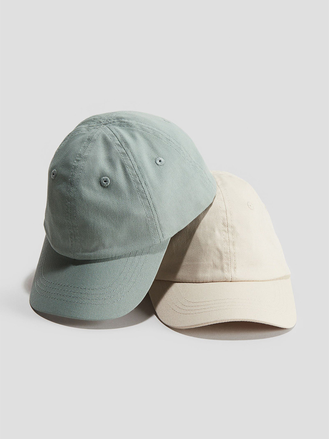 

H&M 2-Pack Cotton Twill Caps, Green