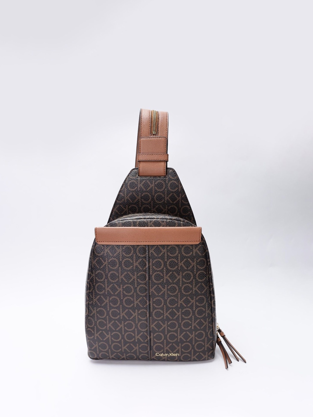 

Calvin Klein Printed Structured Shoulder Bag, Brown