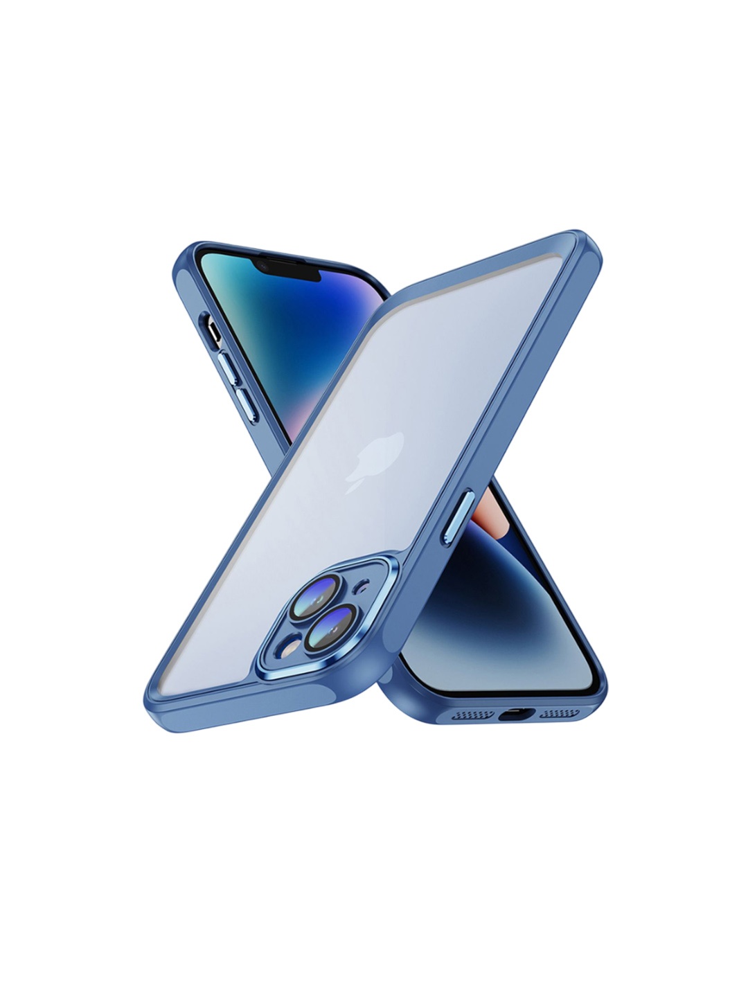 

QRIOH Solid Printed iPhone 14 Back Case Mobile Accessories, Blue