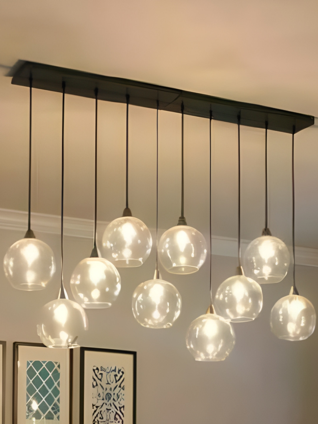 

GAUVIK Gold-Toned Glass Ceiling Lamp